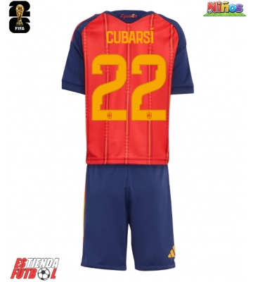España Pau Cubarsi #22 Primera Equipación Niños Mundial 2026 Manga Corta (+ Pantalones cortos)